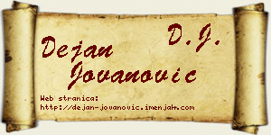 Dejan Jovanović vizit kartica
